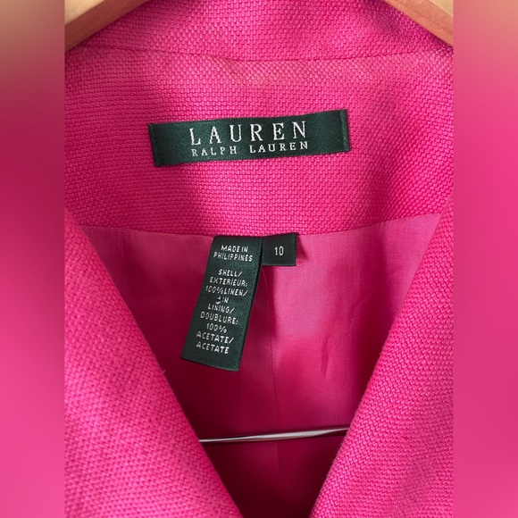 Spring Chic: Lauren Ralph Lauren Pink Linen Blazer 🌷 0280 - Picture 4 of 7